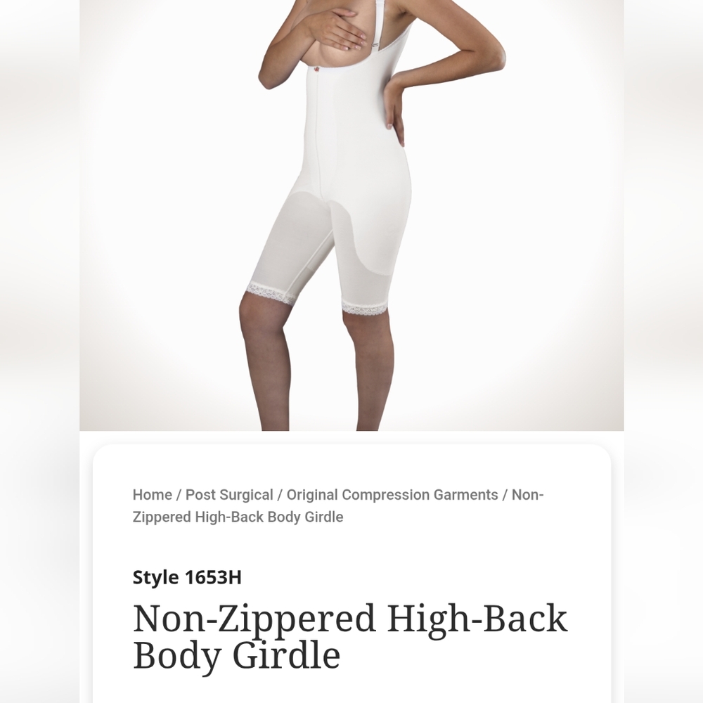Design Veronique #1653-H 4XL Non-Zippered High Back Body Girdle Black New Sealed